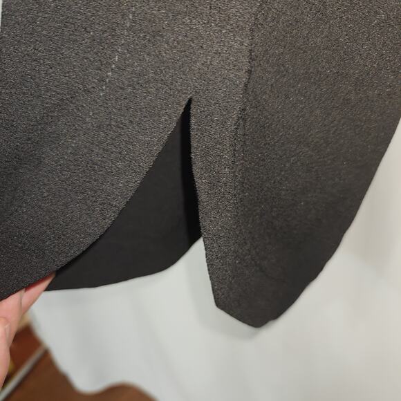 Bobeau Women M Black V Neck Pullover Crepe Short Sleeves Midi Dress Pockets NWT - Picture 7 of 11